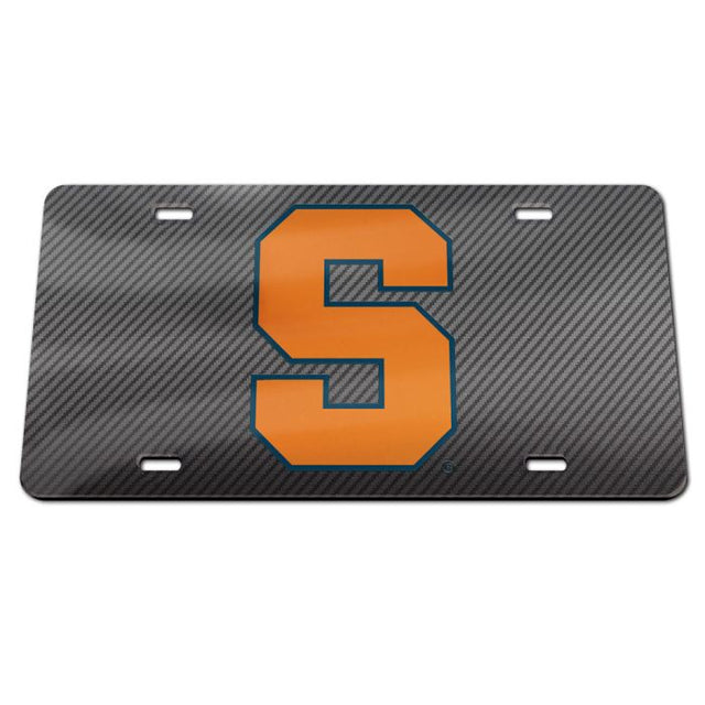 Placas de matrícula clásicas de acrílico CARBON de color naranja Syracuse