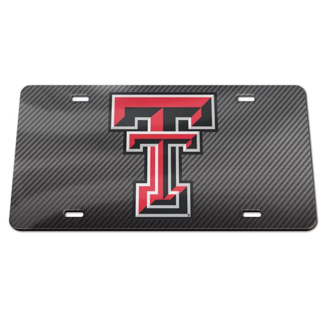 Matrícula acrílica especial de los Texas Tech Red Raiders CARBON