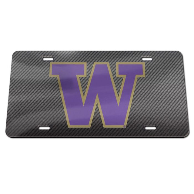 Matrículas clásicas de acrílico de Washington Huskies CARBON