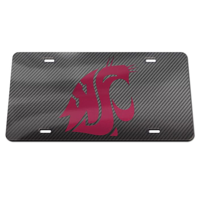 Washington State Cougars CARBON Acrylic Classic License Plates