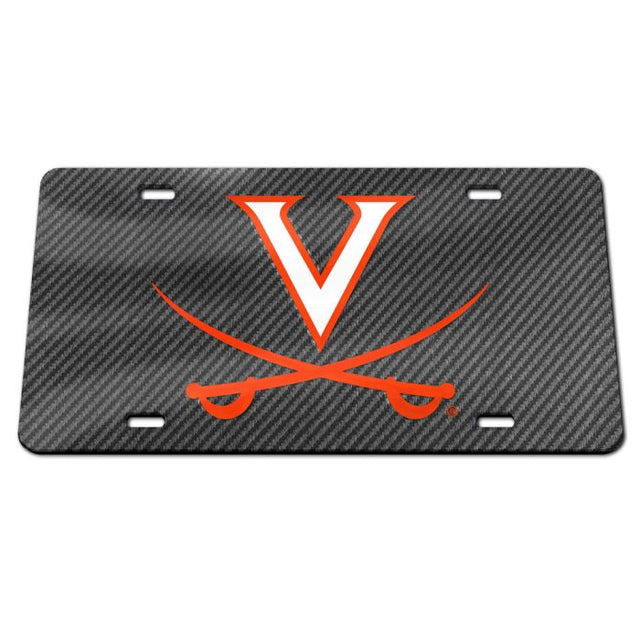 Virginia Cavaliers CARBON Specialty Acrylic License Plate