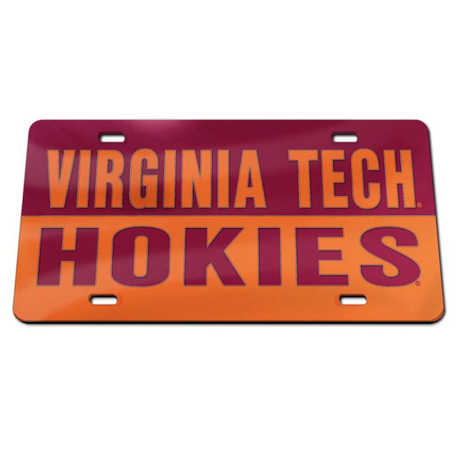 Placas de matrícula clásicas de acrílico de Virginia Tech Hokies