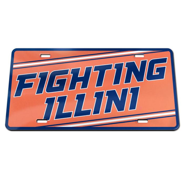 Matrícula acrílica especial MEGA de Illinois Fighting Illini