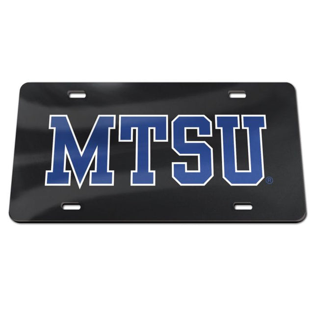 Placas de matrícula clásicas de acrílico de los Blue Raiders de Middle Tennessee State