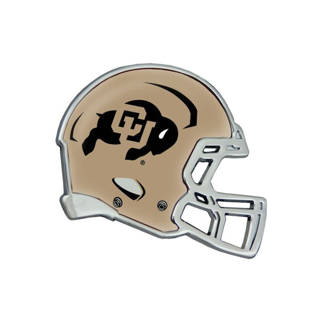 Emblema de metal cromado abovedado para casco de los Colorado Buffaloes