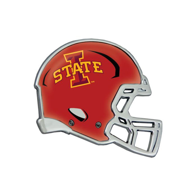 Emblema de metal cromado abovedado para casco de Iowa State Cyclones