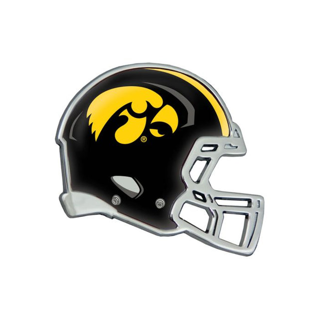 Emblema de metal cromado abovedado para casco de Iowa Hawkeyes