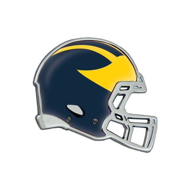 Emblema de metal cromado abovedado para CASCO de los Michigan Wolverines