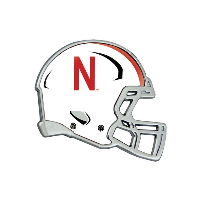 Emblema de metal cromado abovedado para CASCO de los Nebraska Cornhuskers