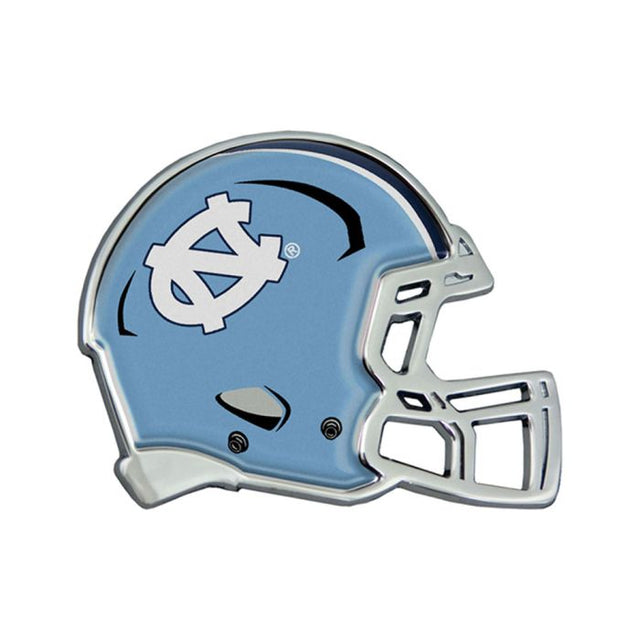 Emblema de metal cromado abovedado para casco de los Tar Heels de Carolina del Norte