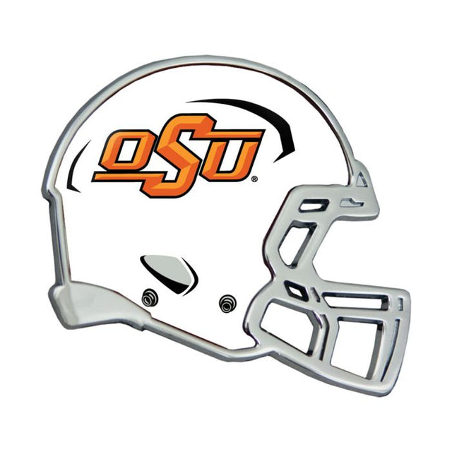 Emblema de metal cromado abovedado para casco de los Oklahoma State Cowboys