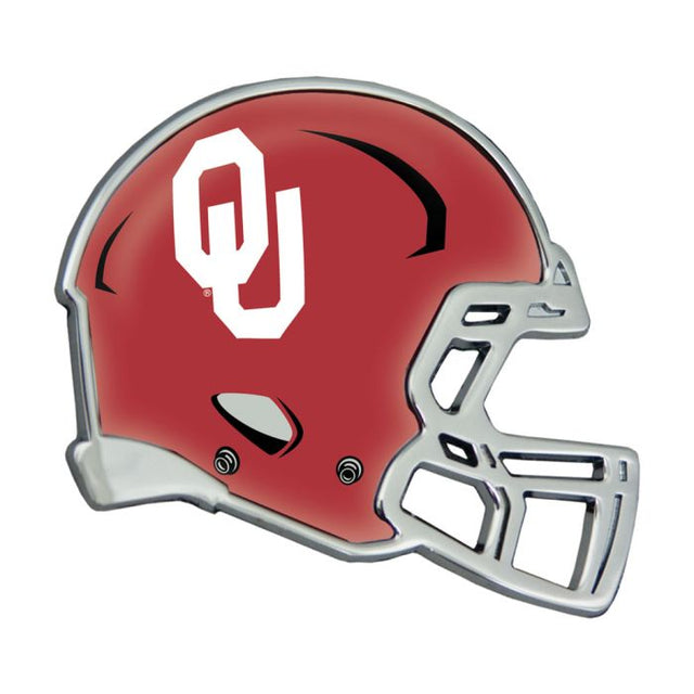 Emblema de metal cromado abovedado para casco de los Oklahoma Sooners