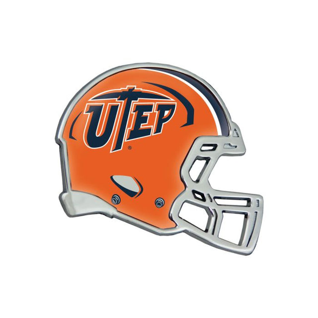 Emblema de metal cromado abovedado para casco de mineros de UTEP