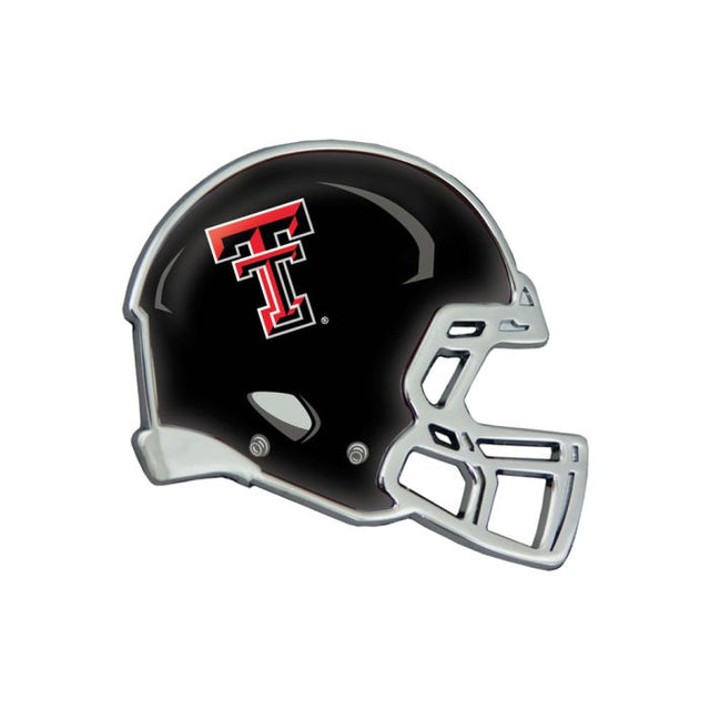 Emblema de metal cromado abovedado para casco de los Texas Tech Red Raiders