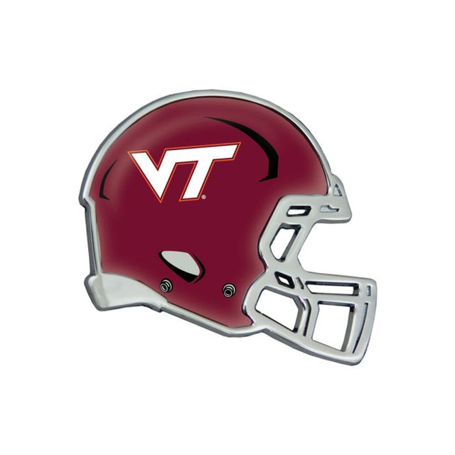 Emblema de metal cromado abovedado para casco de Virginia Tech Hokies