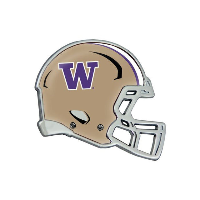 Emblema de metal cromado abovedado para casco de Washington Huskies