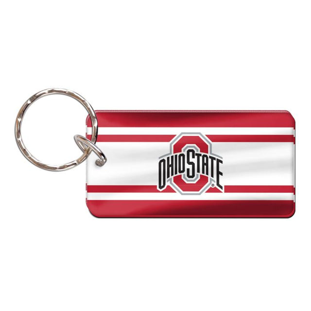 Llavero rectangular con rayas de los Ohio State Buckeyes