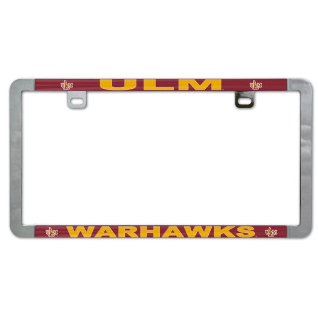 Louisiana - Monroe War Hawks Metal Lic. Plate Frame Slim