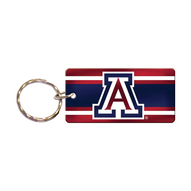 Llavero rectangular con rayas de los Arizona Wildcats