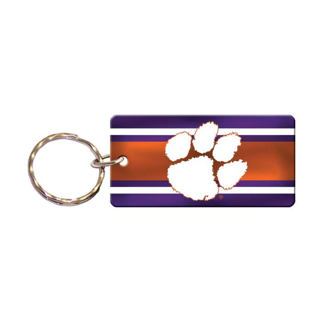 Llavero rectangular con rayas de los Clemson Tigers