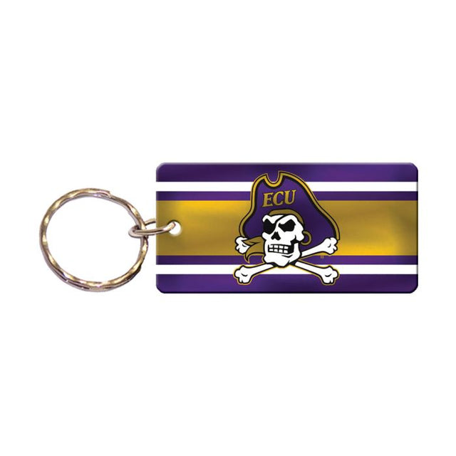 Llavero rectangular con rayas de los Piratas de East Carolina