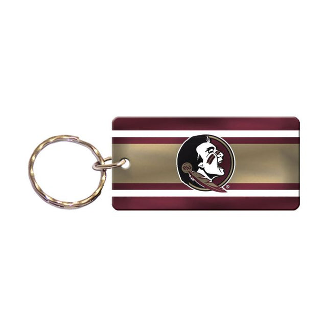 Llavero rectangular con rayas de los Florida State Seminoles