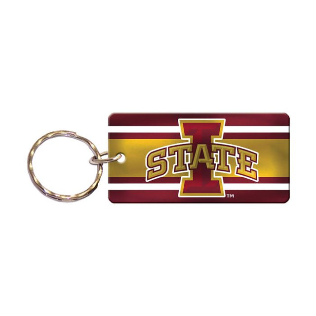 Llavero rectangular con rayas de los Iowa State Cyclones