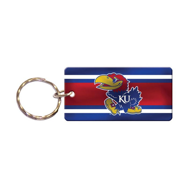 Llavero rectangular con rayas de los Kansas Jayhawks