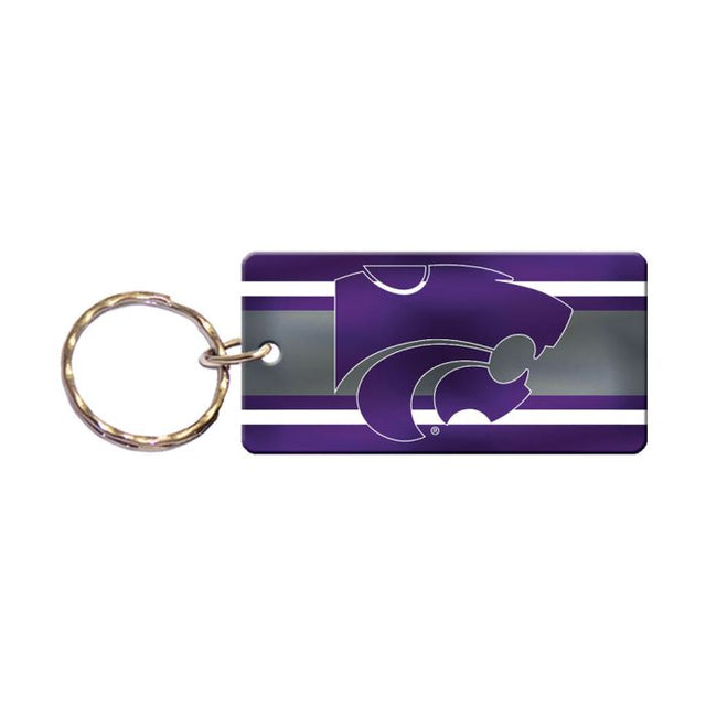 Llavero rectangular con rayas de los Kansas State Wildcats