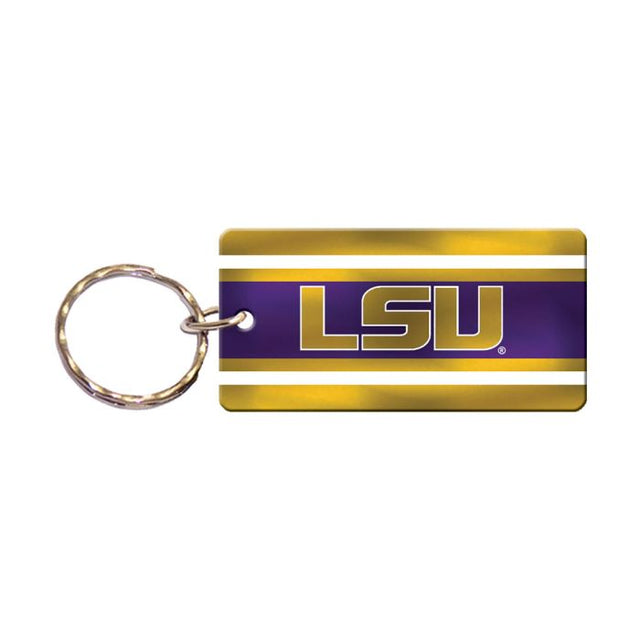 LSU Tigers STRIPES Keychain Rectangle