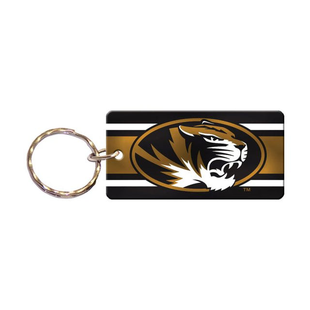 Llavero rectangular con rayas de los Missouri Tigers