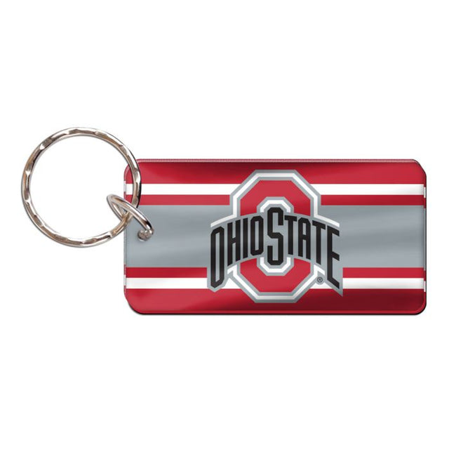 Llavero rectangular con rayas de los Ohio State Buckeyes