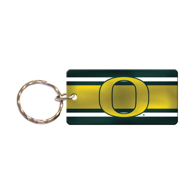 Llavero rectangular con rayas de los Oregon Ducks