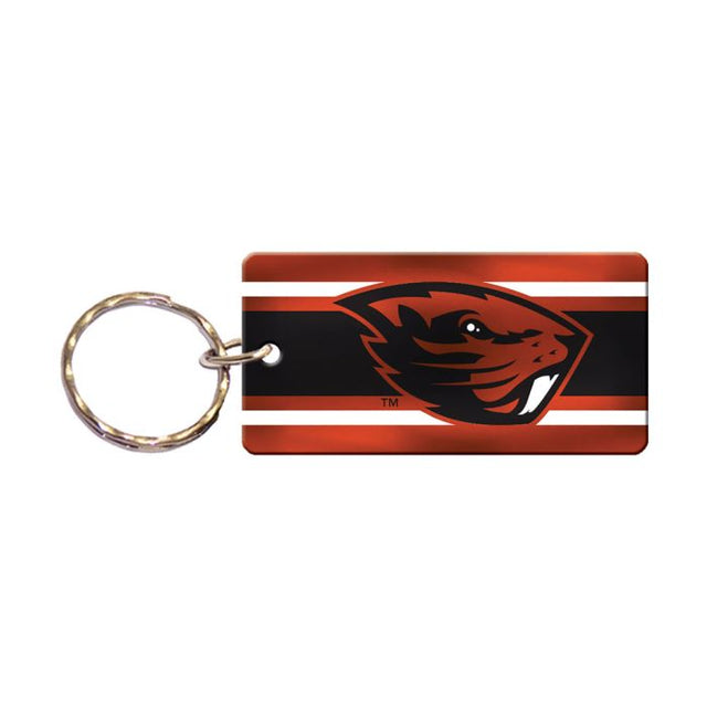 Llavero rectangular con rayas de los Oregon State Beavers