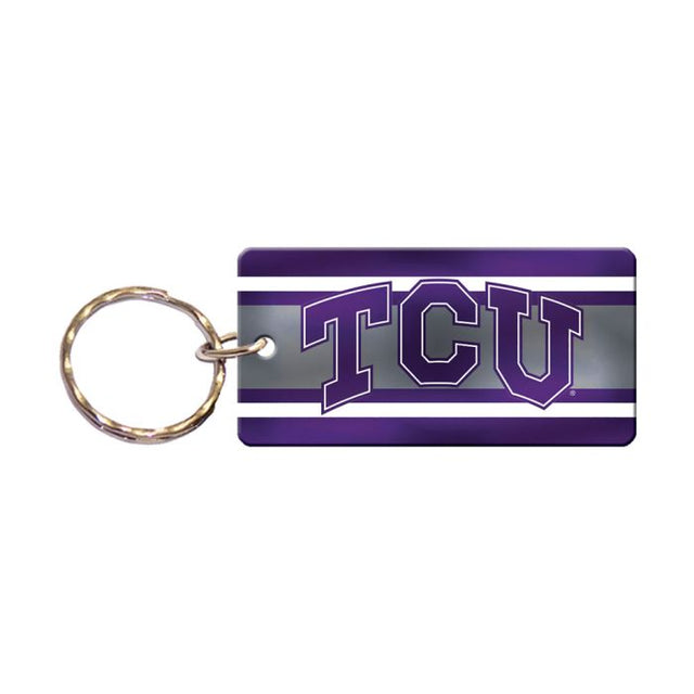 TCU Horned Frogs STRIPES Keychain Rectangle