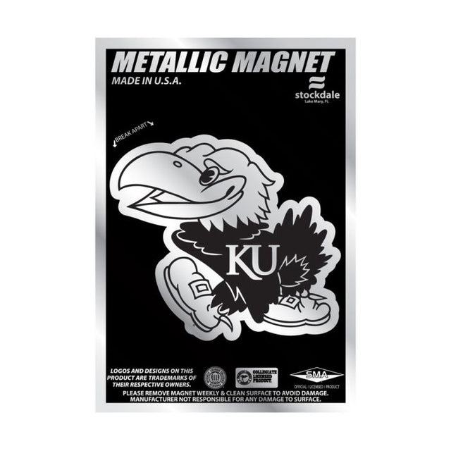 Kansas Jayhawks Metallic Magnets 3" x 5"