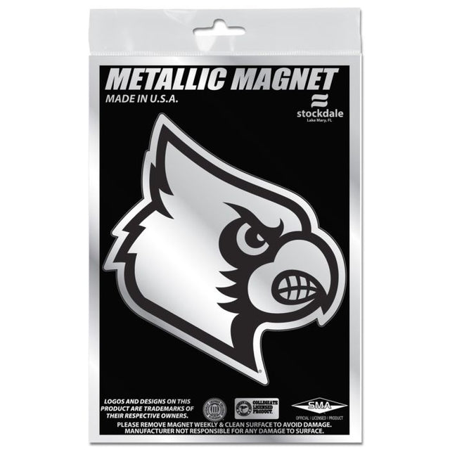 Louisville Cardinals Metallic Magnets 3" x 5"