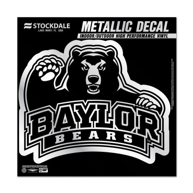 Calcomanía metálica de los Baylor Bears de 6" x 6"