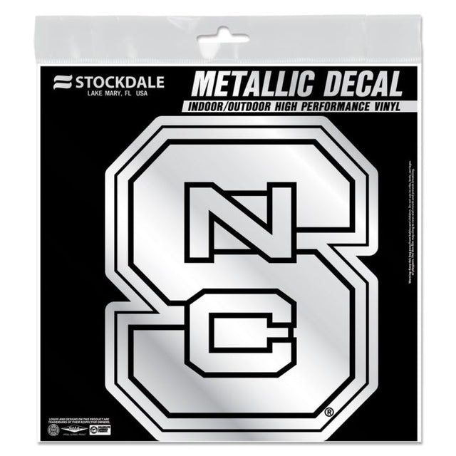 NC State Wolfpack Decal Metallic 6" x 6"