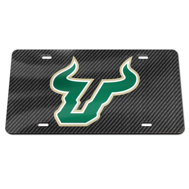 Placas de matrícula clásicas de acrílico CARBON de South Florida Bulls