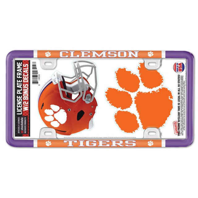 Clemson Tigers License Plate Thin Frame - Plastic w/Decal