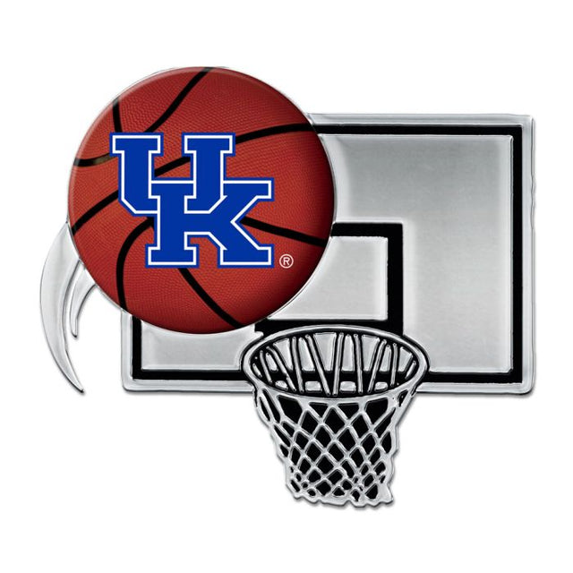 Emblema de metal cromado abovedado de Kentucky Wildcats