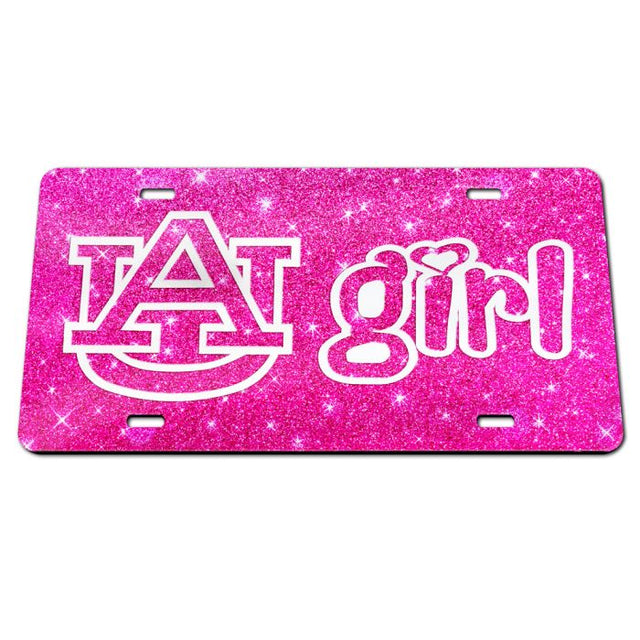 Auburn Tigers PINK GLITTER Acrylic Classic License Plates