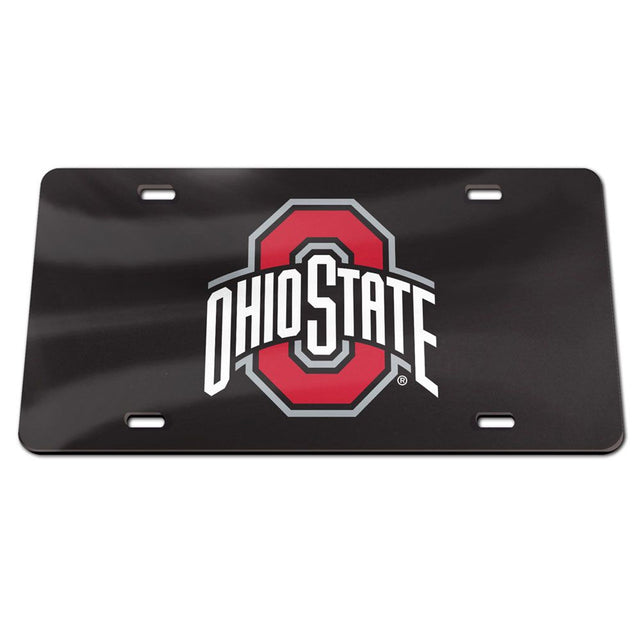 Ohio State Buckeyes License Plate Acrylic Black