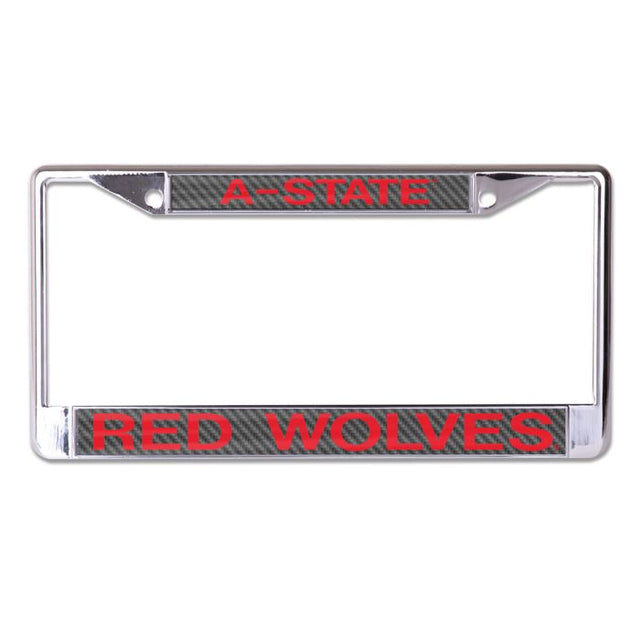 Arkansas State Red Wolves CARBON Lic Plt Frame S/L Printed