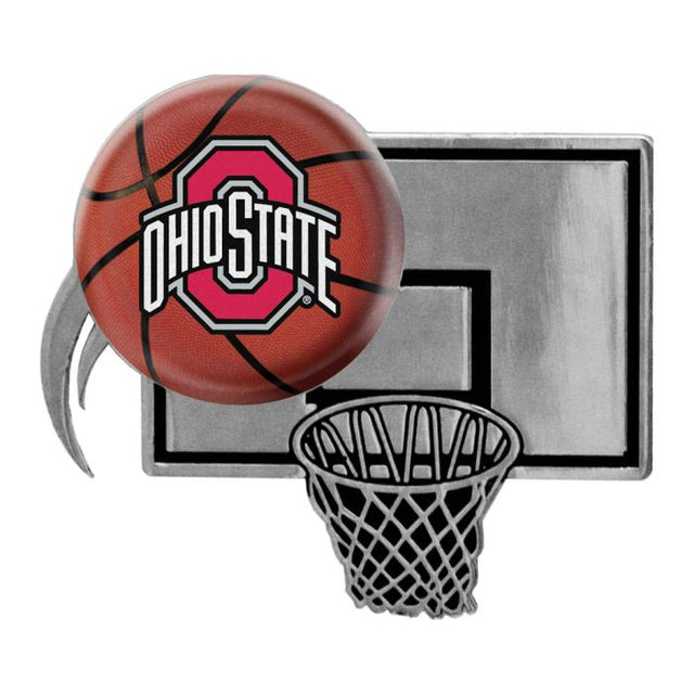 Emblema de metal cromado abovedado de baloncesto de Ohio State Buckeyes