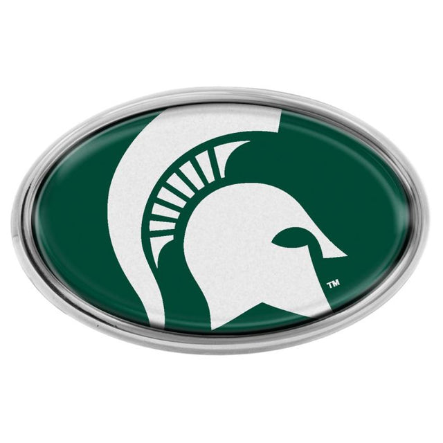 Emblema abovedado de metal cromado MEGA de los Spartans de Michigan State