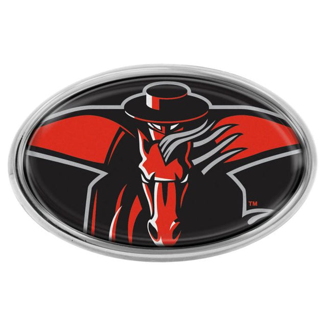 Emblema abovedado de metal cromado de los Texas Tech Red Raiders