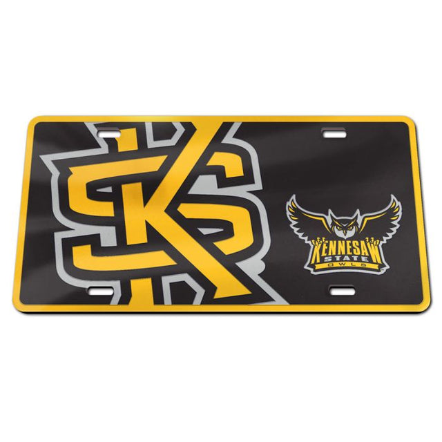 Kennesaw State Owls MEGA Specialty Acrylic License Plate