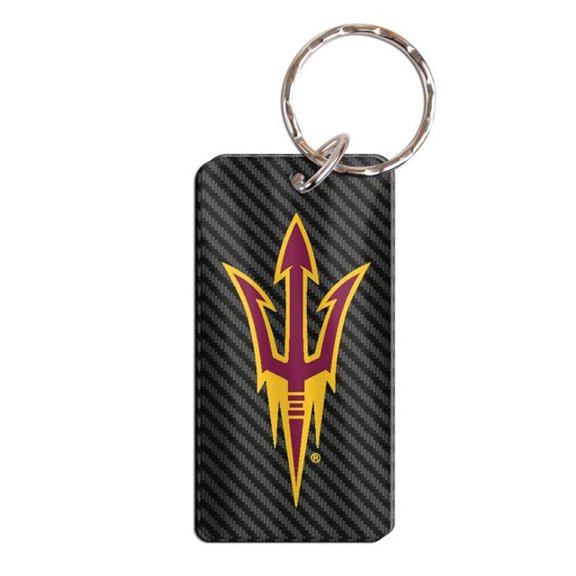 Arizona State Sun Devils CARBON Keychain Rectangle